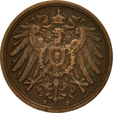 Moneta, GERMANIA - IMPERO, Wilhelm II, 2 Pfennig, 1904, Munich, BB, Rame, KM:16
