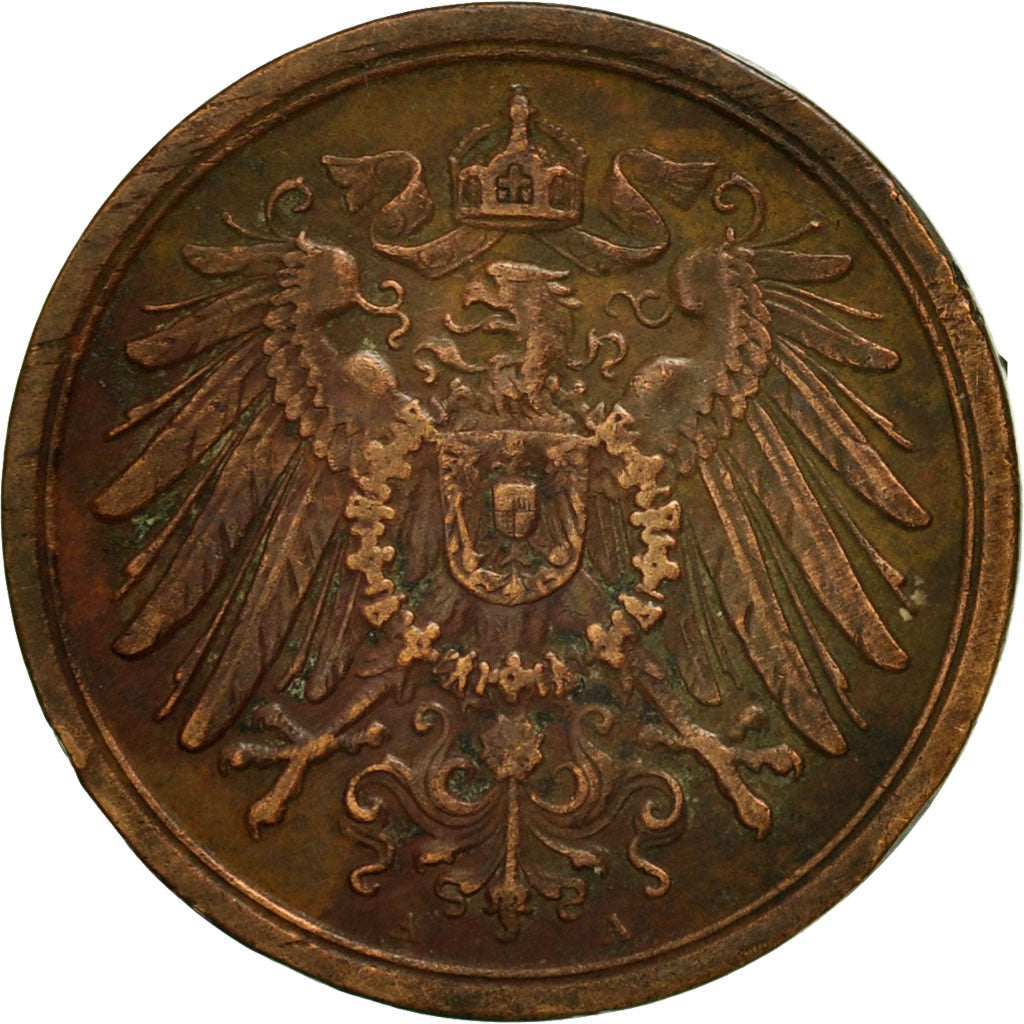 Monnaie, GERMANY - EMPIRE, Wilhelm II, 2 Pfennig, 1912, Berlin, TB, Cuivre