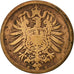 Moneda, ALEMANIA - IMPERIO, Wilhelm I, 2 Pfennig, 1874, Frankfurt, BC+, Cobre