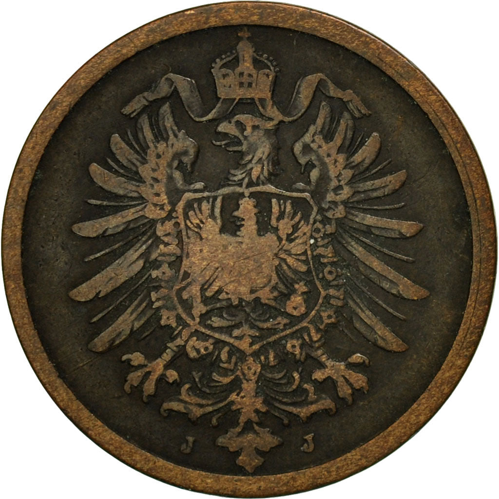 Coin, GERMANY - EMPIRE, Wilhelm I, 2 Pfennig, 1875, Hambourg, VF(30-35), Copper