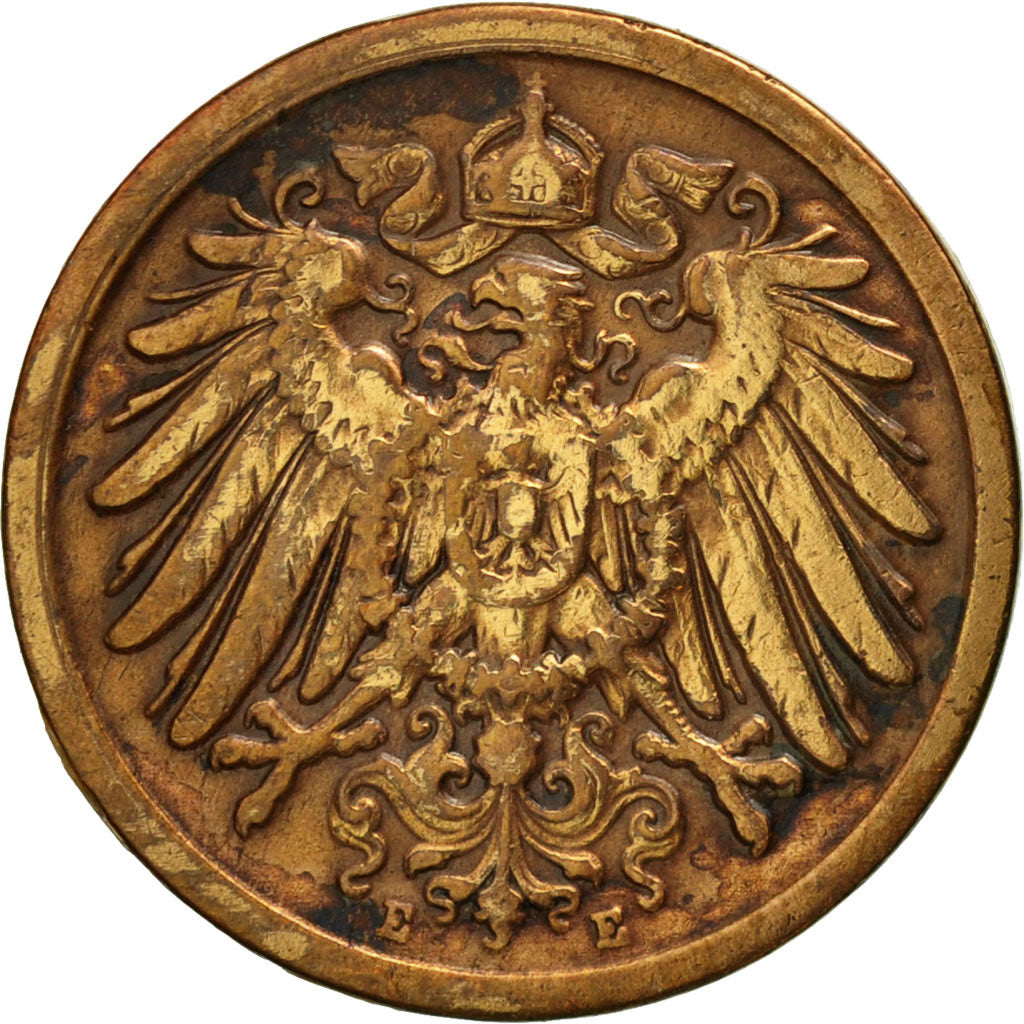 Münze, GERMANY - EMPIRE, Wilhelm II, 2 Pfennig, 1907, Muldenhütten, S, Kupfer