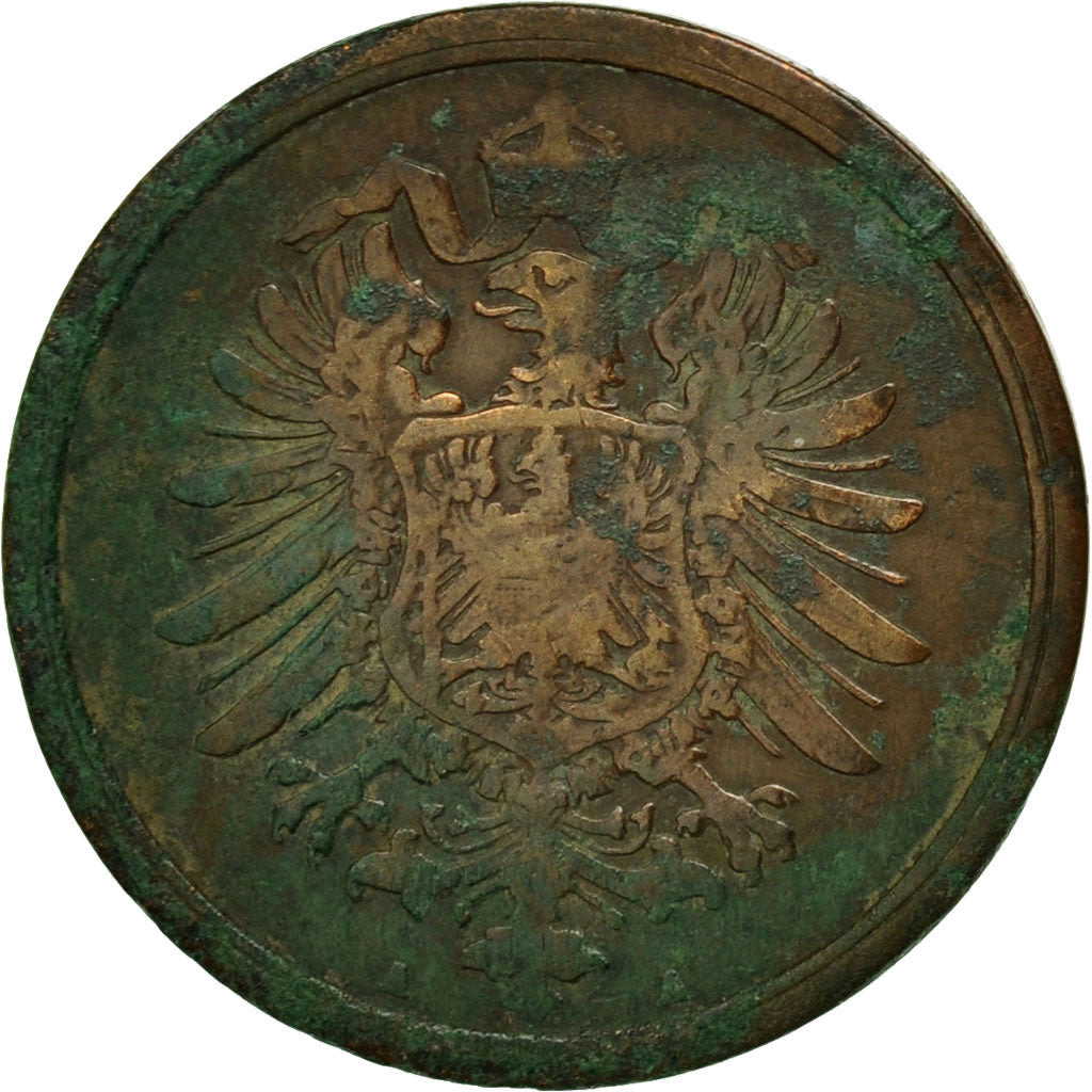 Moneta, GERMANIA - IMPERO, Wilhelm I, 2 Pfennig, 1877, Berlin, B+, Rame, KM:2