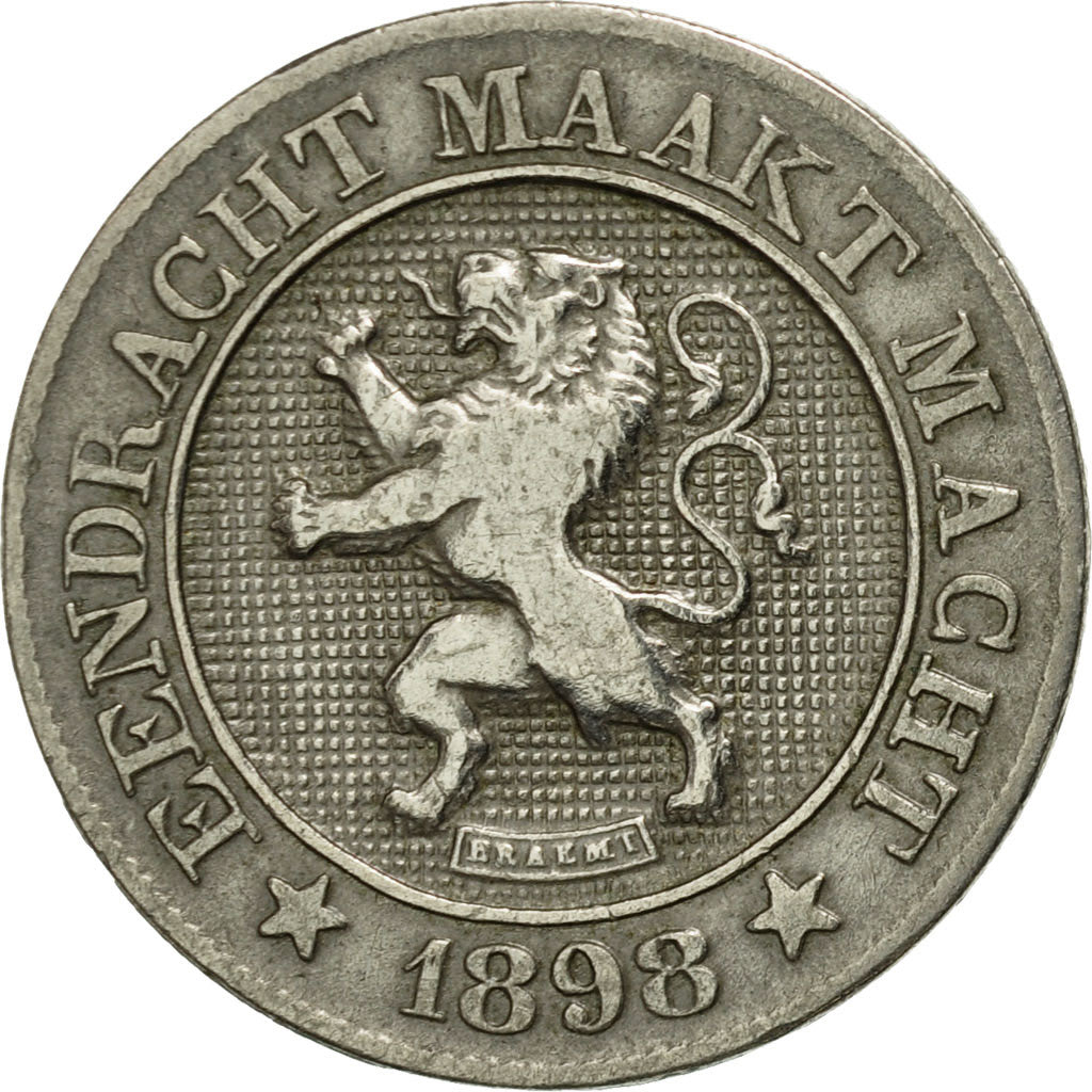 Moneta, Belgio, Leopold II, 10 Centimes, 1898, BB, Rame-nichel, KM:43