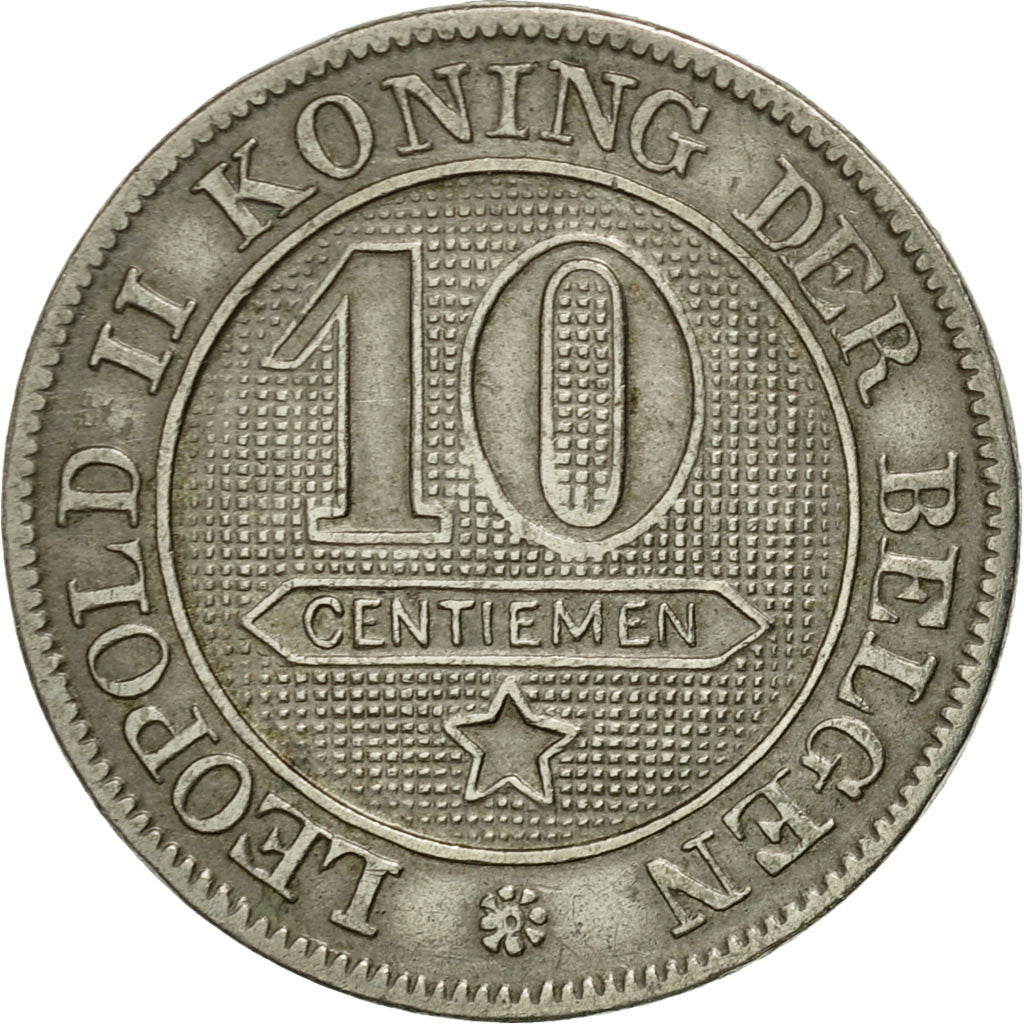 Moneta, Belgio, Leopold II, 10 Centimes, 1898, BB, Rame-nichel, KM:43