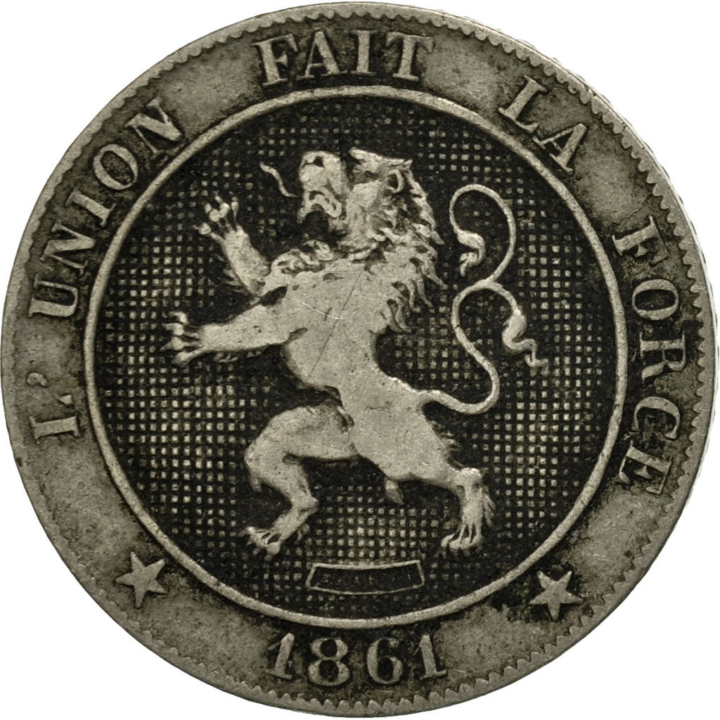 Coin, Belgium, Leopold I, 5 Centimes, 1861, VF(20-25), Copper-nickel, KM:21