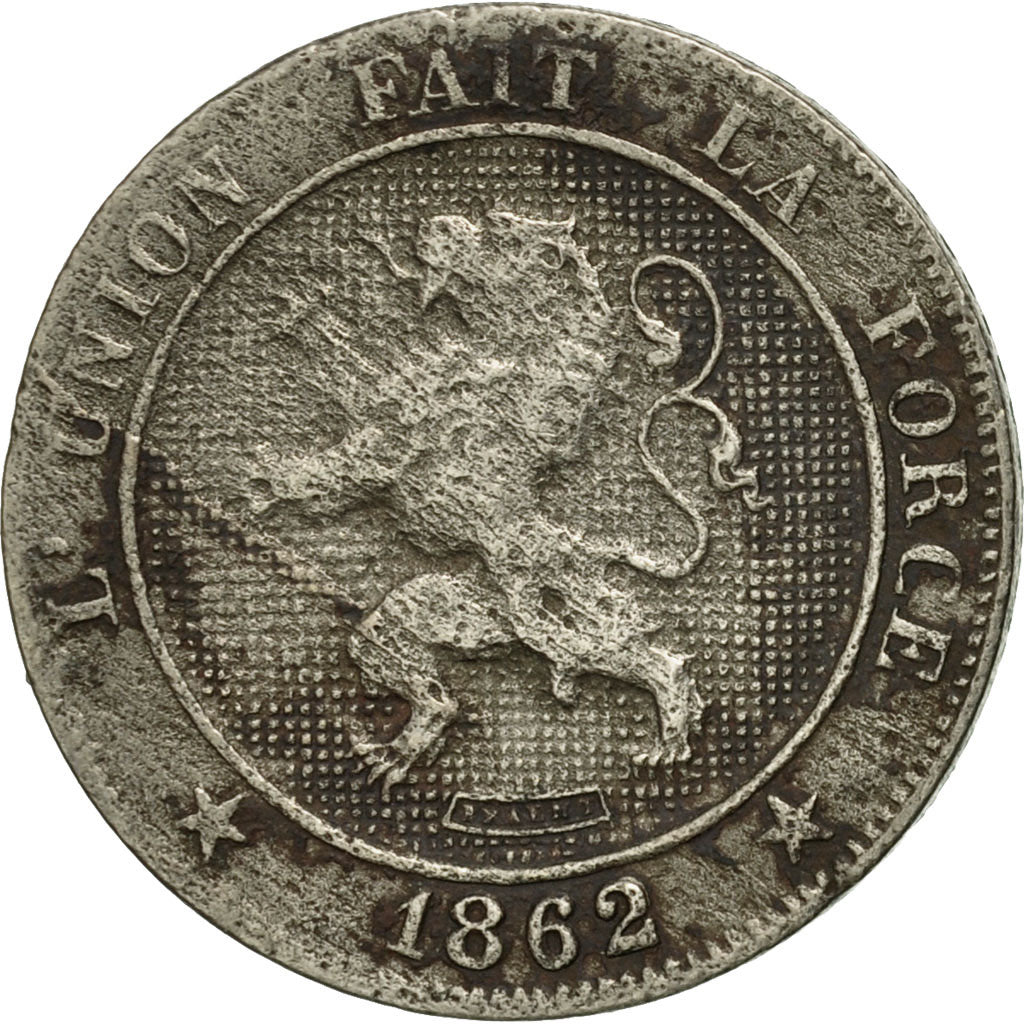 Moneta, Belgia, Leopold I, 5 Centimes, 1862, VF(20-25), Miedź-Nikiel, KM:21