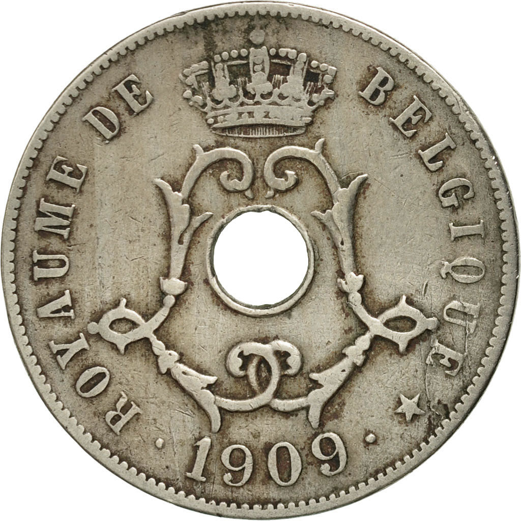 Coin, Belgium, 25 Centimes, 1909, VF(30-35), Copper-nickel, KM:62