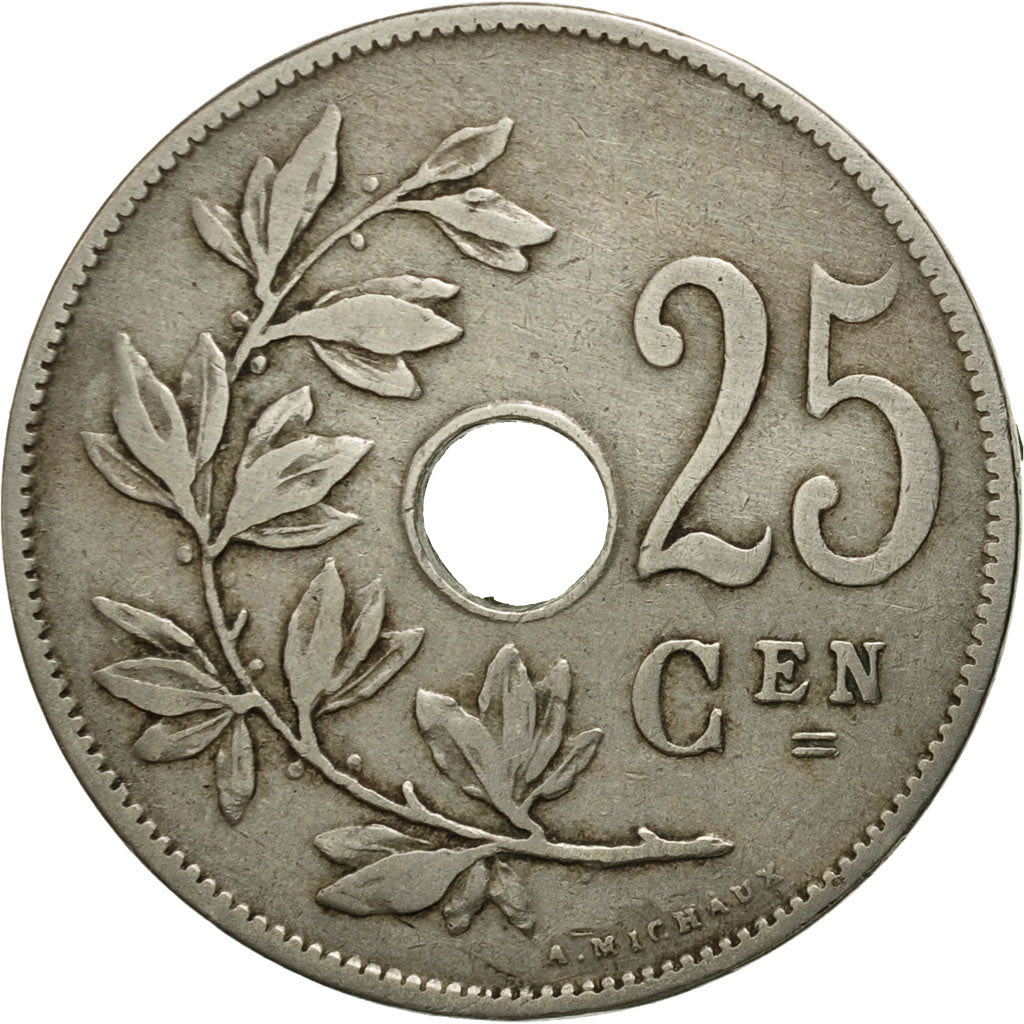 Coin, Belgium, 25 Centimes, 1908, EF(40-45), Copper-nickel, KM:63