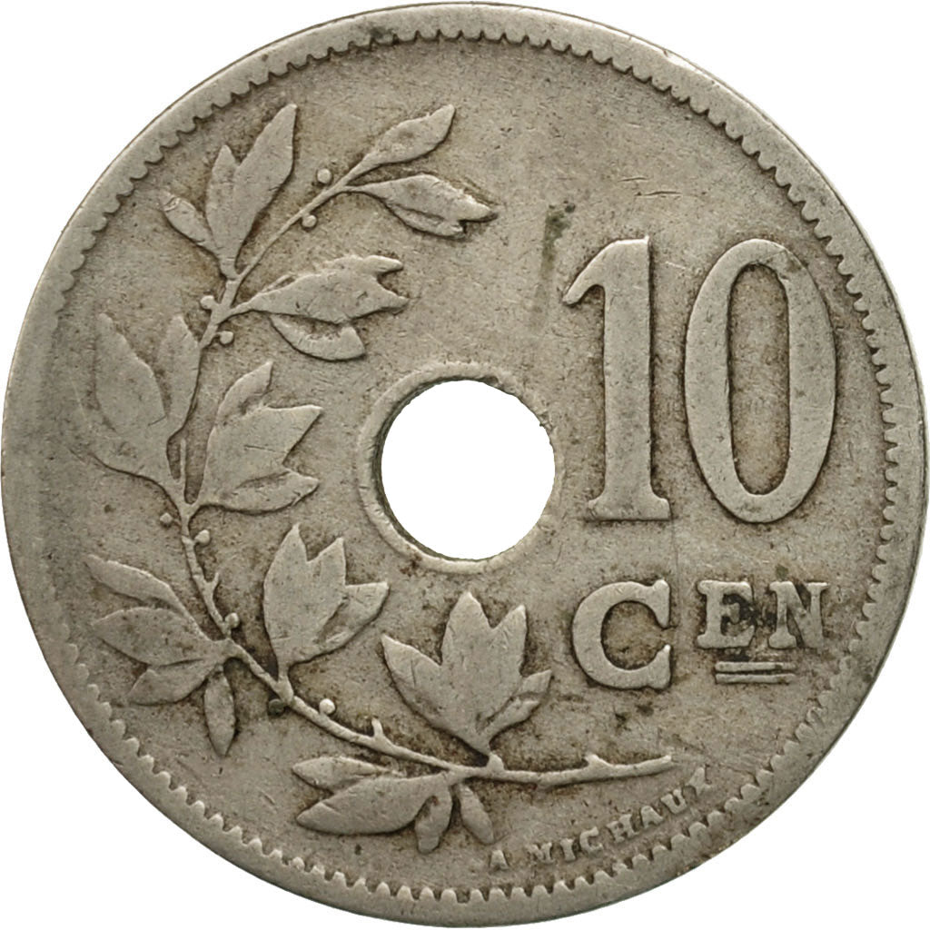 Moneta, Belgio, 10 Centimes, 1902, MB+, Rame-nichel, KM:49