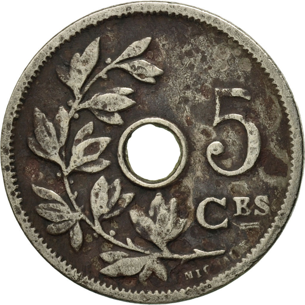 Moneta, Belgio, 5 Centimes, 1906, MB, Rame-nichel, KM:54