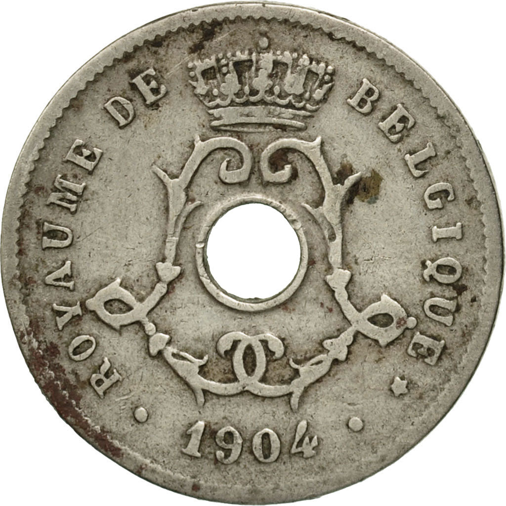 Moneta, Belgio, 5 Centimes, 1904, MB, Rame-nichel, KM:54