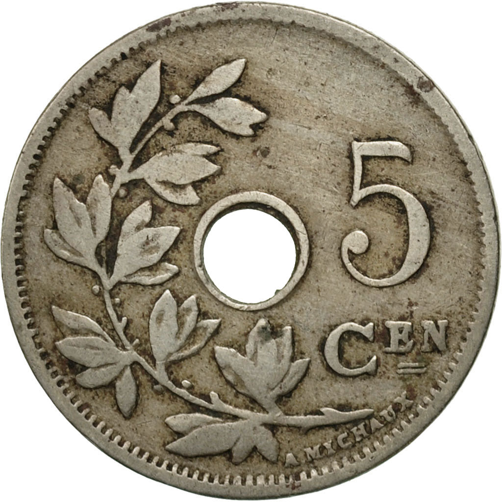 Moneta, Belgia, 5 Centimes, 1905, VF(20-25), Miedź-Nikiel, KM:55