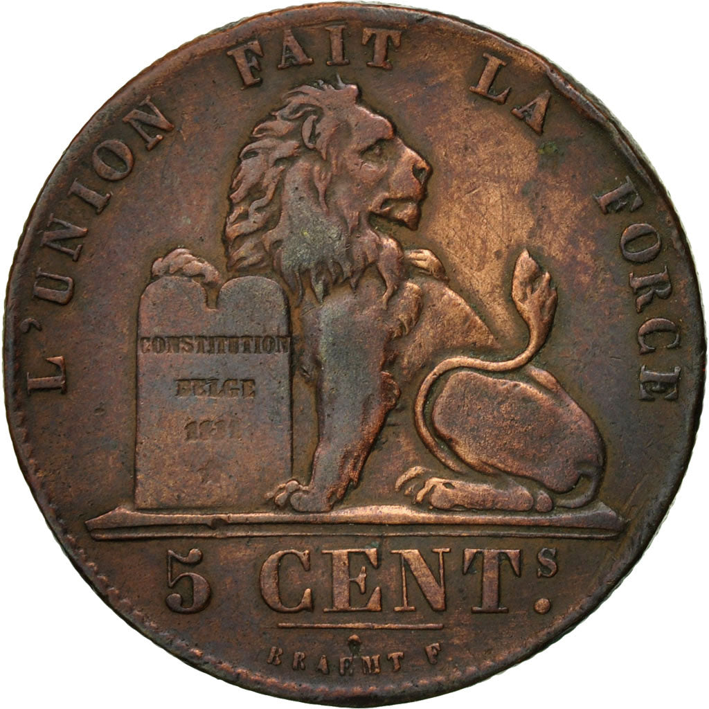 Monnaie, Belgique, Leopold I, 5 Centimes, 1856, TB+, Cuivre, KM:5.1
