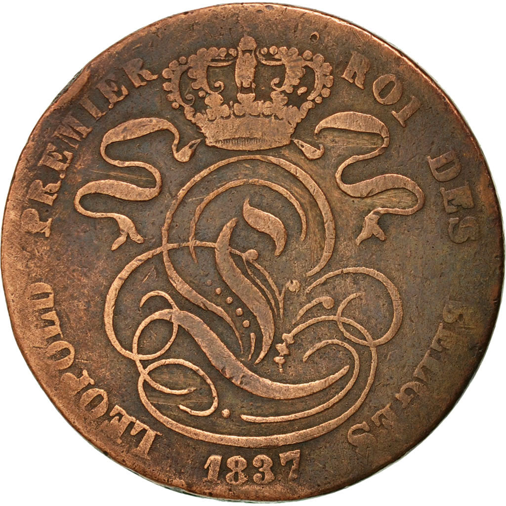 Münze, Belgien, Leopold I, 5 Centimes, 1837, S, Kupfer, KM:5.1