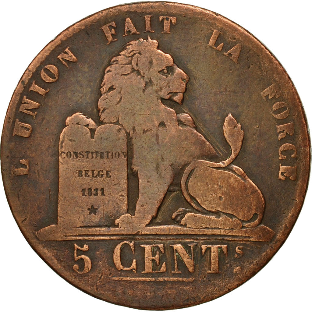 Münze, Belgien, Leopold I, 5 Centimes, 1837, S, Kupfer, KM:5.1