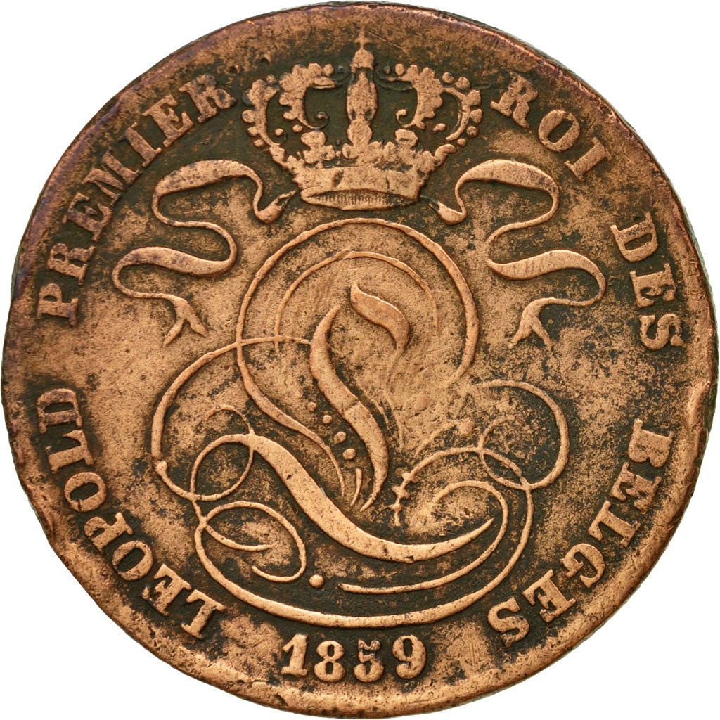 Coin, Belgium, Leopold I, 5 Centimes, 1859, VF(20-25), Copper, KM:5.1