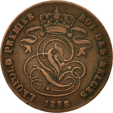 Moneta, Belgio, Leopold I, 2 Centimes, 1858, MB+, Rame, KM:4.2