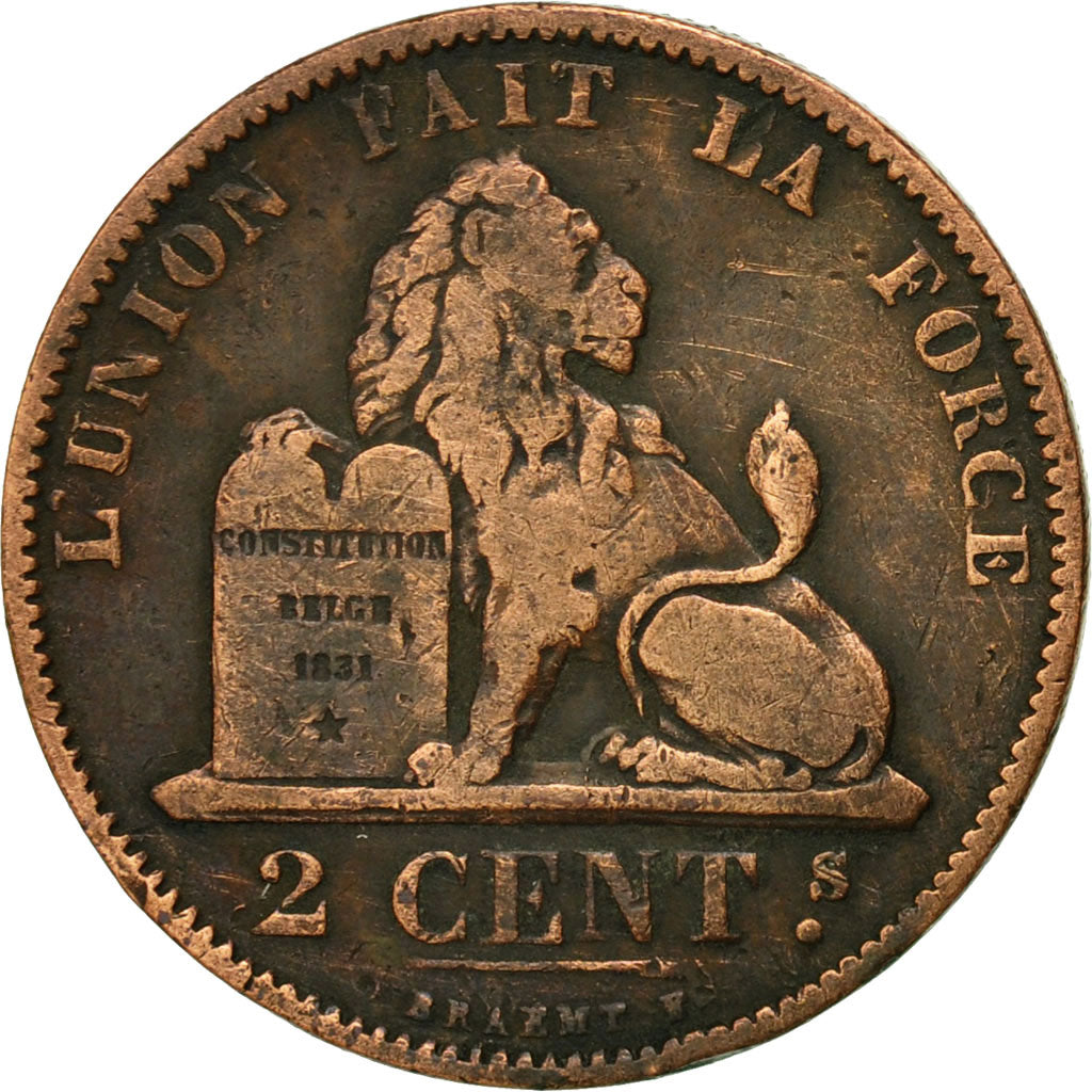 Coin, Belgium, Leopold II, 2 Centimes, 1874, VF(20-25), Copper, KM:35.1