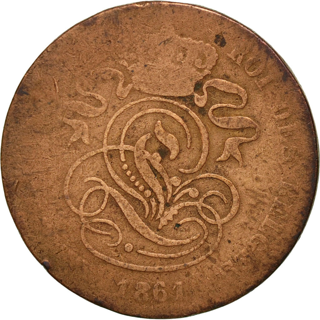 Monnaie, Belgique, Leopold I, 2 Centimes, 1861, TB, Cuivre, KM:4.2