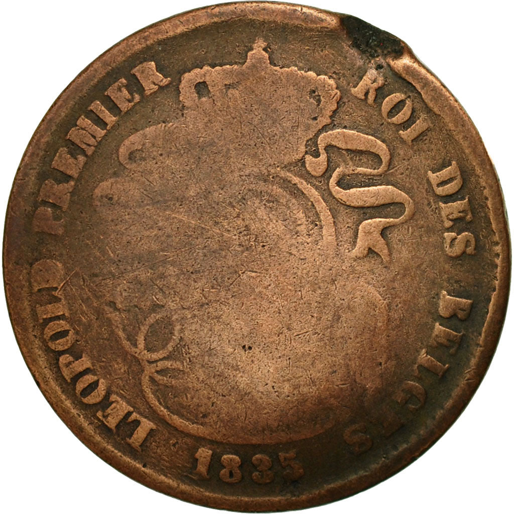 Coin, Belgium, Leopold I, 2 Centimes, 1835, VF(20-25), Copper, KM:4.1