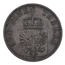 GERMAN STATES, 3 Pfennig, 1873, KM #482, EF(40-45), Copper, 24, 4.40