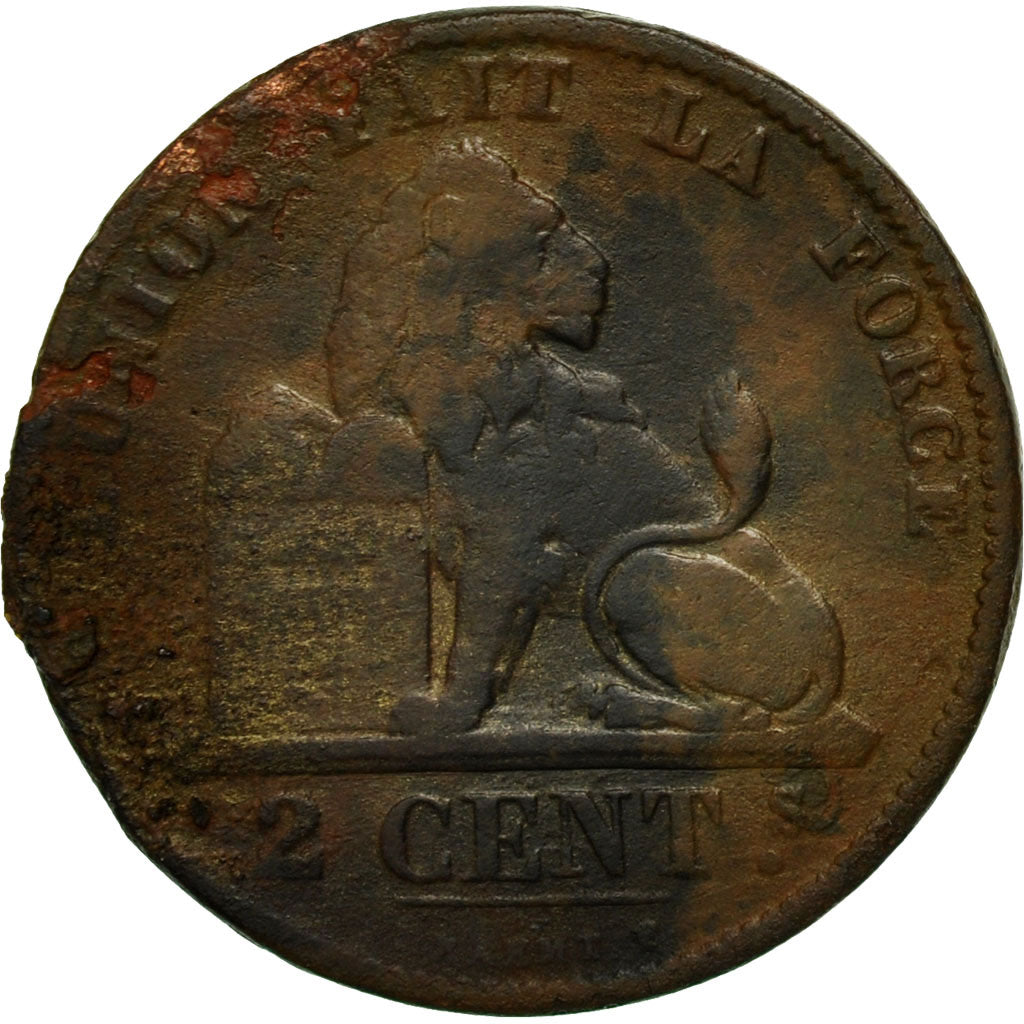 Munten, België, Leopold II, 2 Centimes, 1876, FR, Koper, KM:35.1