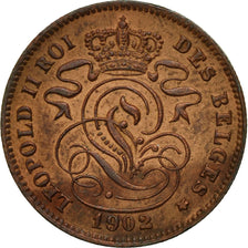 Münze, Belgien, Leopold II, 2 Centimes, 1902, S, Kupfer, KM:35.1