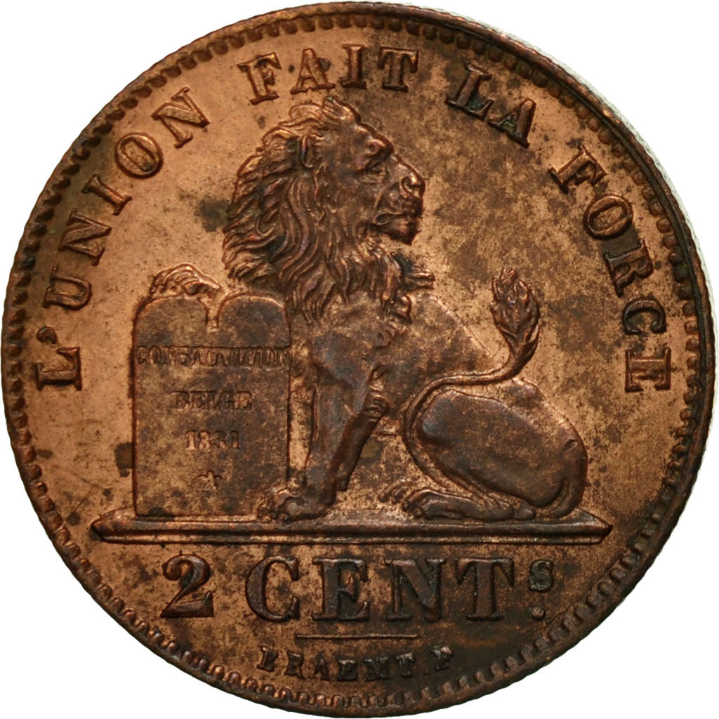 Münze, Belgien, Leopold II, 2 Centimes, 1902, S, Kupfer, KM:35.1