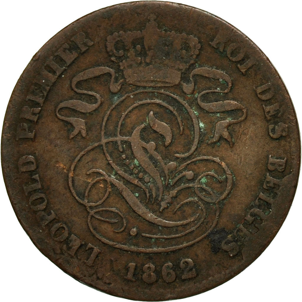 Moneta, Belgio, Leopold I, 2 Centimes, 1862, MB, Rame, KM:4.2