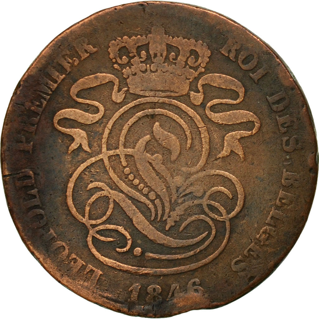 Moneta, Belgio, Leopold I, 2 Centimes, 1846, MB, Rame, KM:4.2