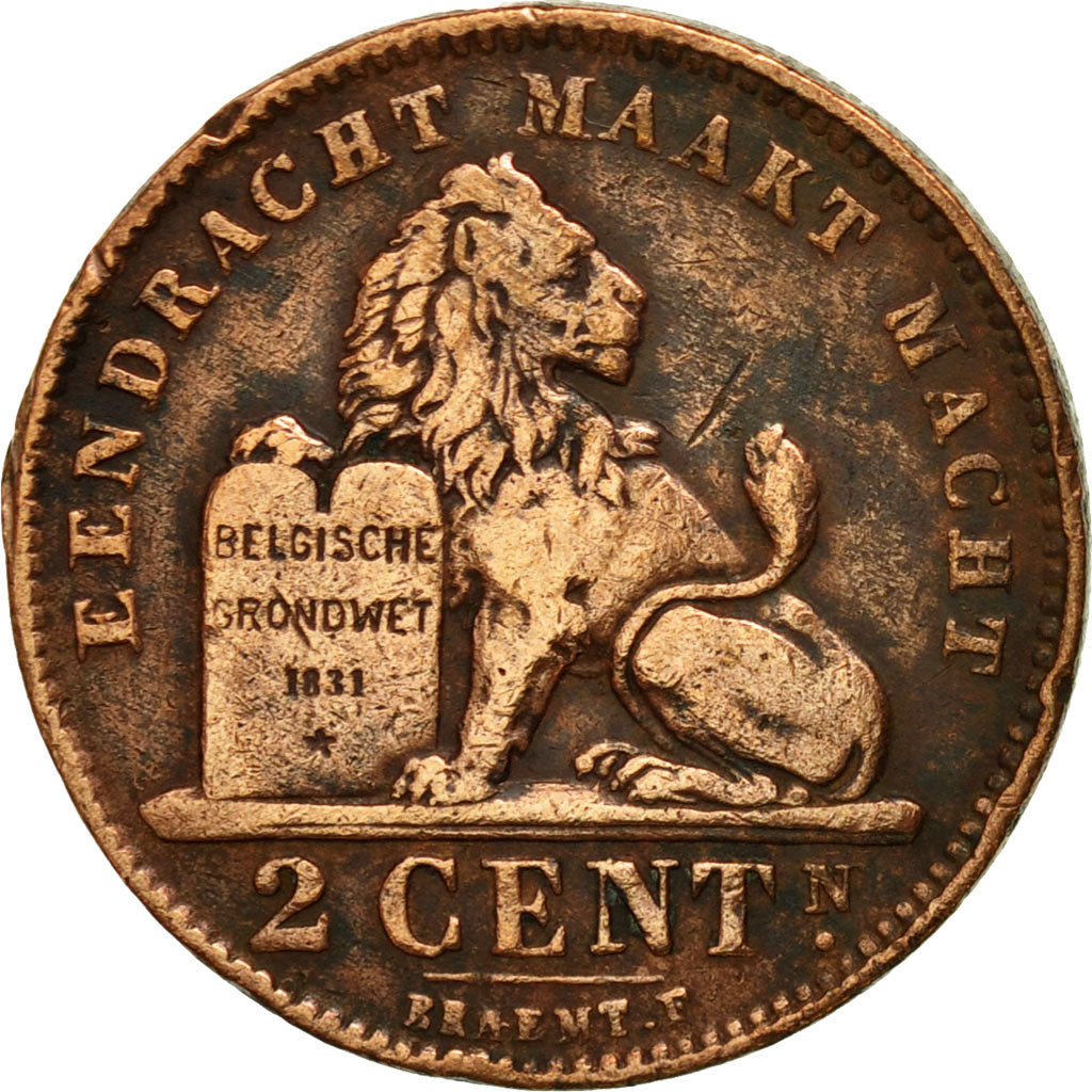 Moneda, Bélgica, 2 Centimes, 1909, MBC, Cobre, KM:36