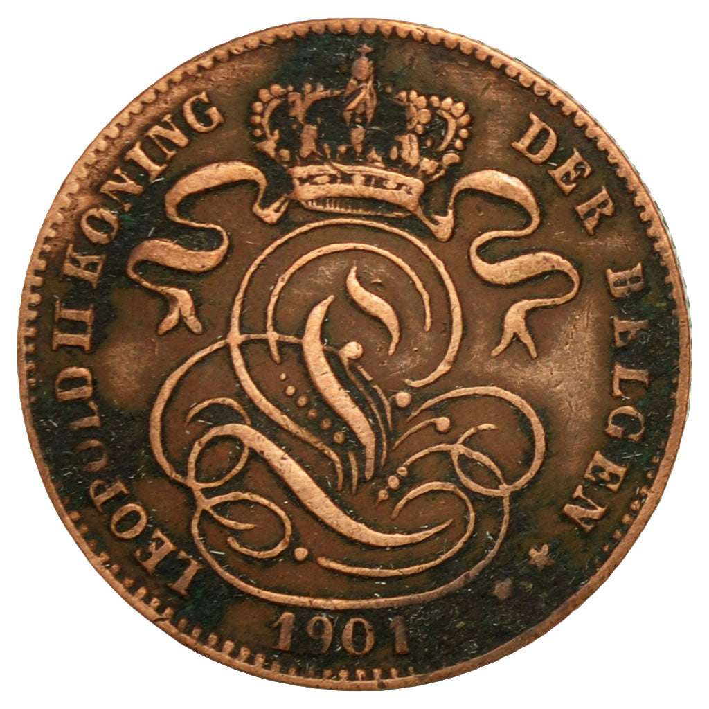 Münze, Belgien, Leopold II, Centime, 1901, SS, Kupfer, KM:34.2