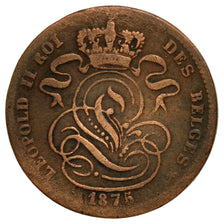 Moneta, Belgio, Leopold II, Centime, 1875, MB+, Rame, KM:33.1