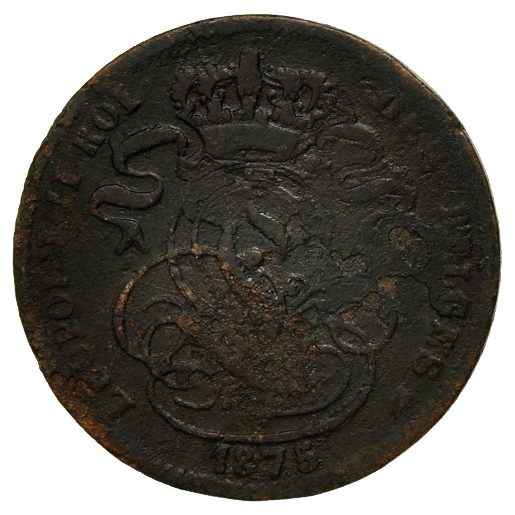 Münze, Belgien, Leopold II, Centime, 1875, S, Kupfer, KM:33.1