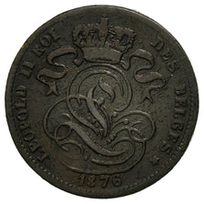 Münze, Belgien, Leopold II, Centime, 1876, S+, Kupfer, KM:33.1