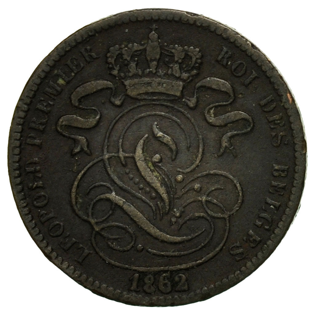 Moneta, Belgio, Leopold I, Centime, 1862, BB, Rame, KM:1.2