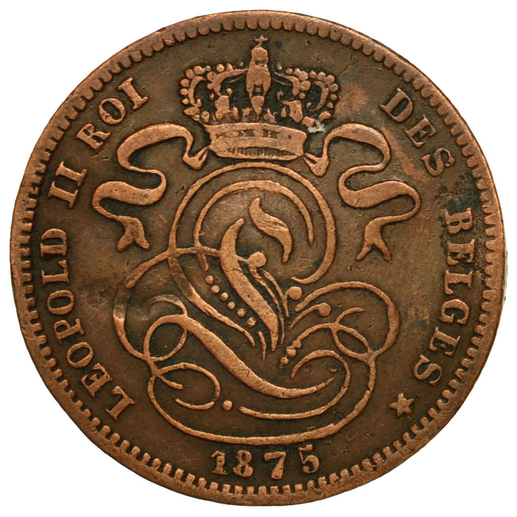 Münze, Belgien, Leopold II, Centime, 1875, S, Kupfer, KM:33.1