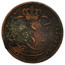 Moneta, Belgio, Leopold II, Centime, 1887, B+, Rame, KM:34.1