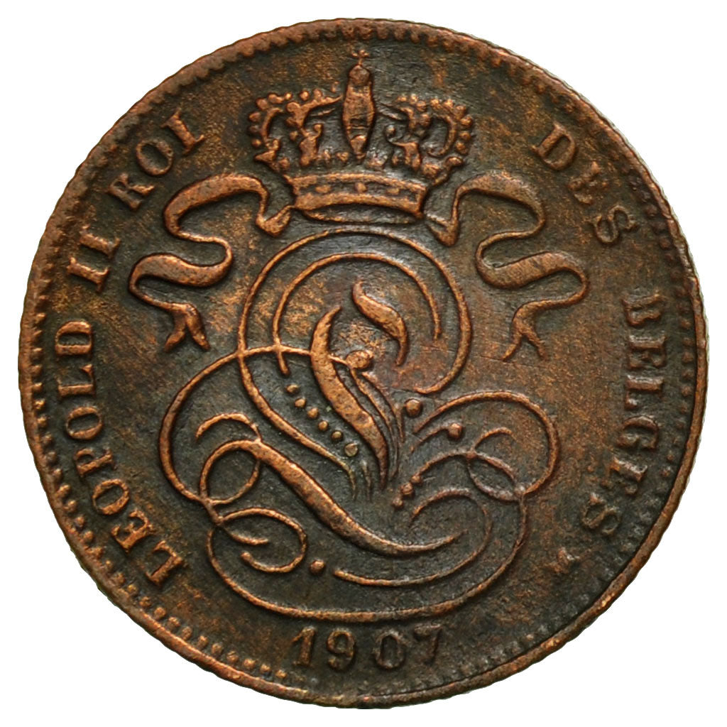 Coin, Belgium, Leopold II, Centime, 1907, VF(30-35), Copper, KM:33.1