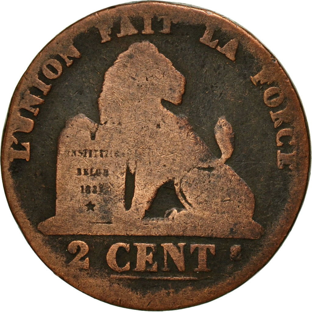 Moneta, Belgio, Leopold I, 2 Centimes, 1857, MB, Rame, KM:4.2