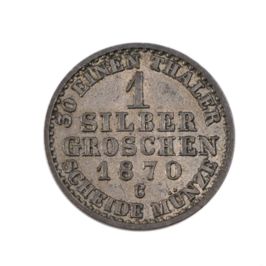 GERMAN STATES, Groschen, 1870, KM #485, AU(50-53), Silver, 2.20