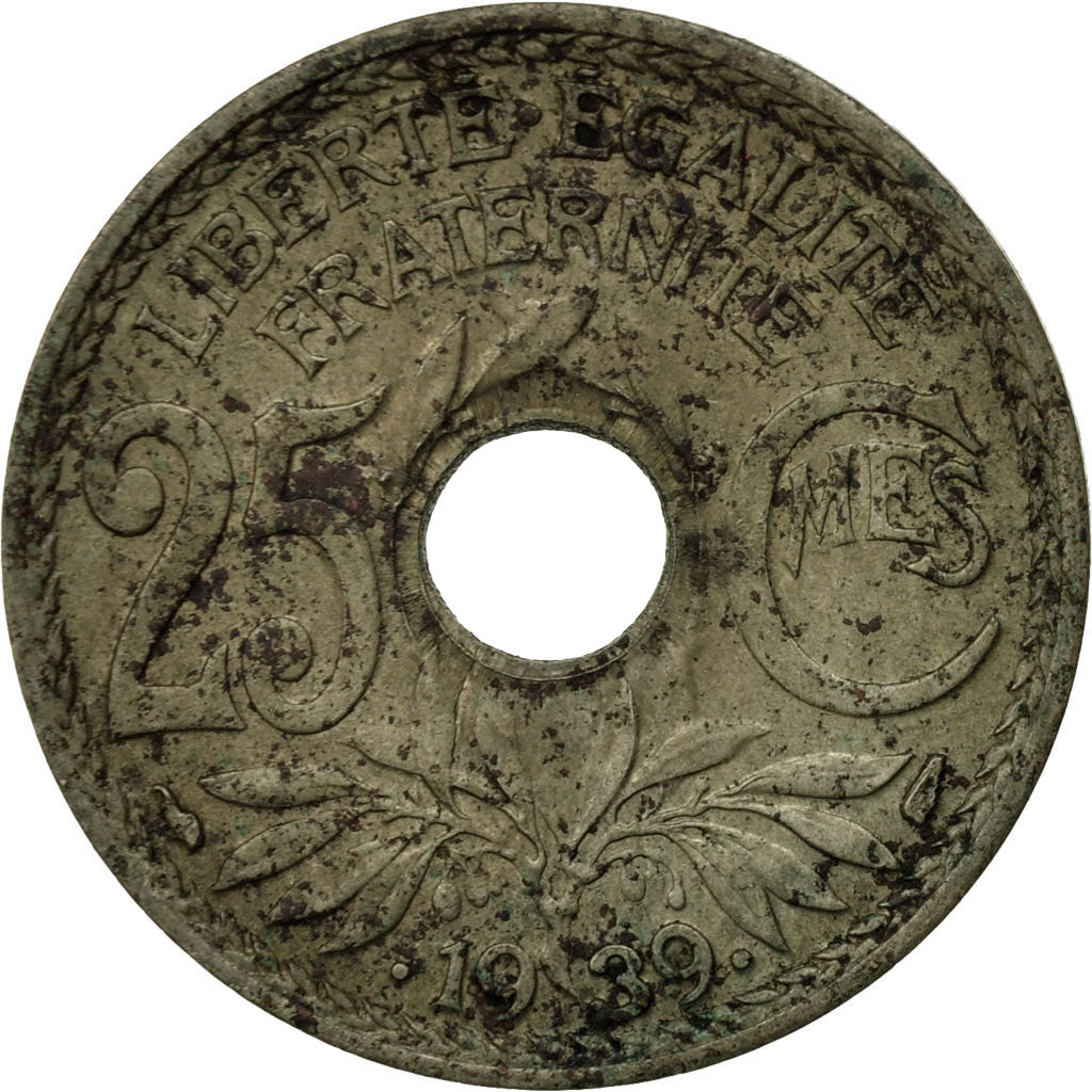 Munten, Frankrijk, Lindauer, 25 Centimes, 1939, FR, Nickel-Bronze, KM:867b