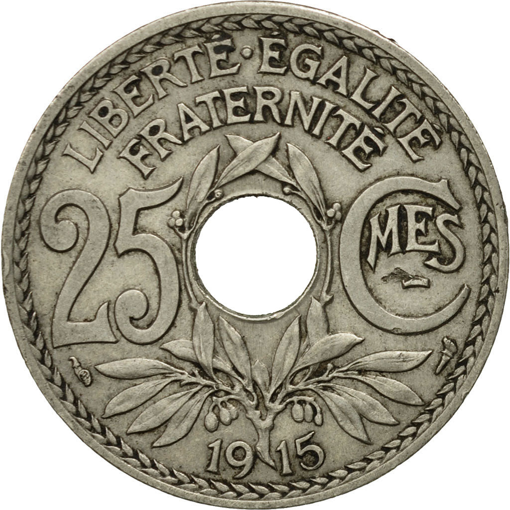 Moneta, Francia, Lindauer, 25 Centimes, 1915, BB, Nichel, KM:867, Gadoury:379