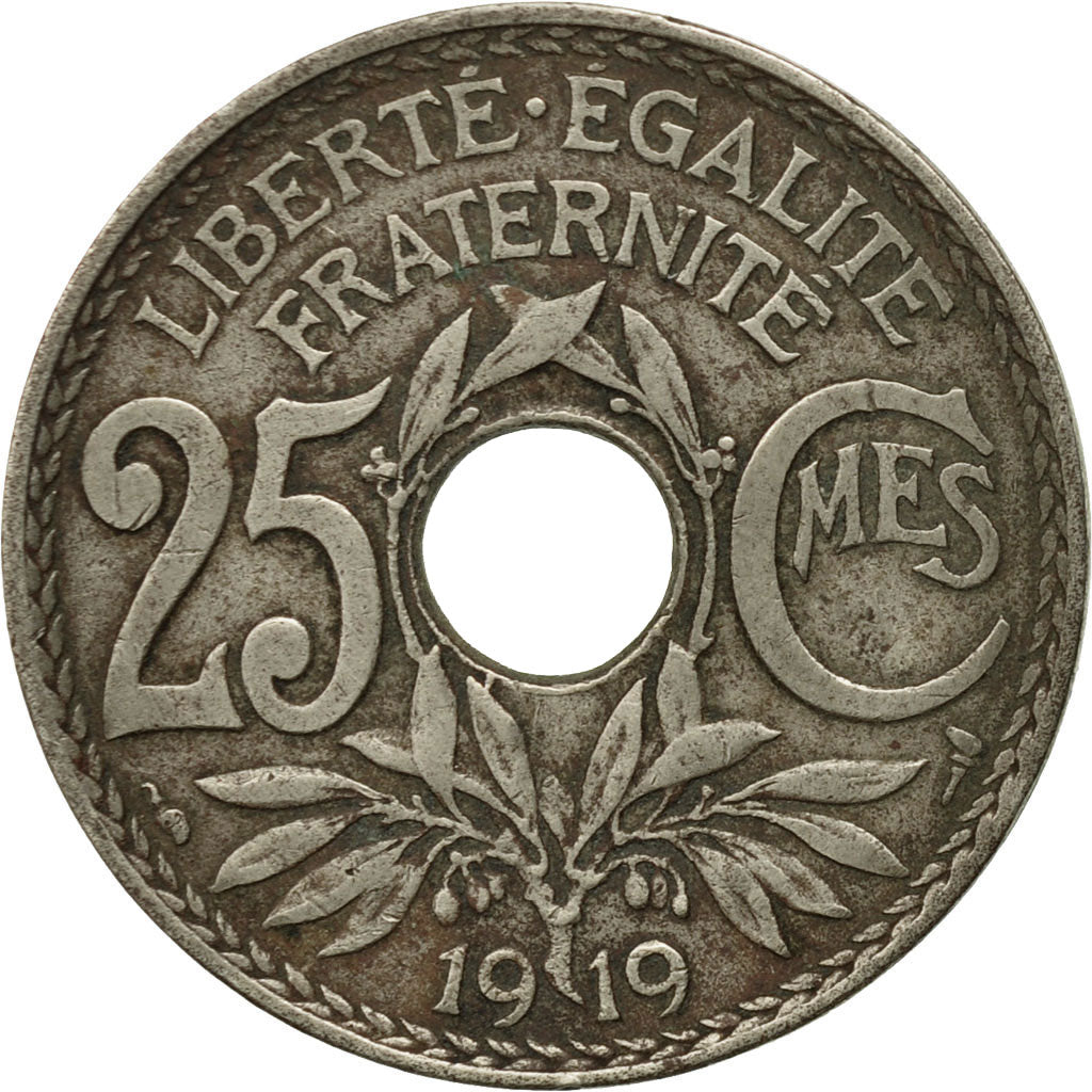 Moneta, Francia, Lindauer, 25 Centimes, 1919, BB, Rame-nichel, KM:867a