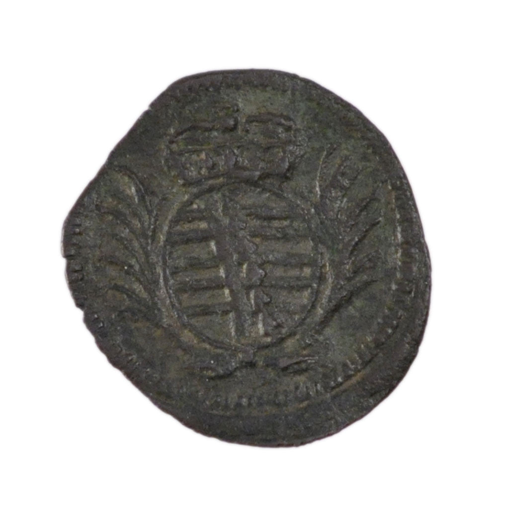 GERMAN STATES, Heller, 1745, Saalfeld, KM #10, VF(30-35), Copper, 16.5-18, 0.70