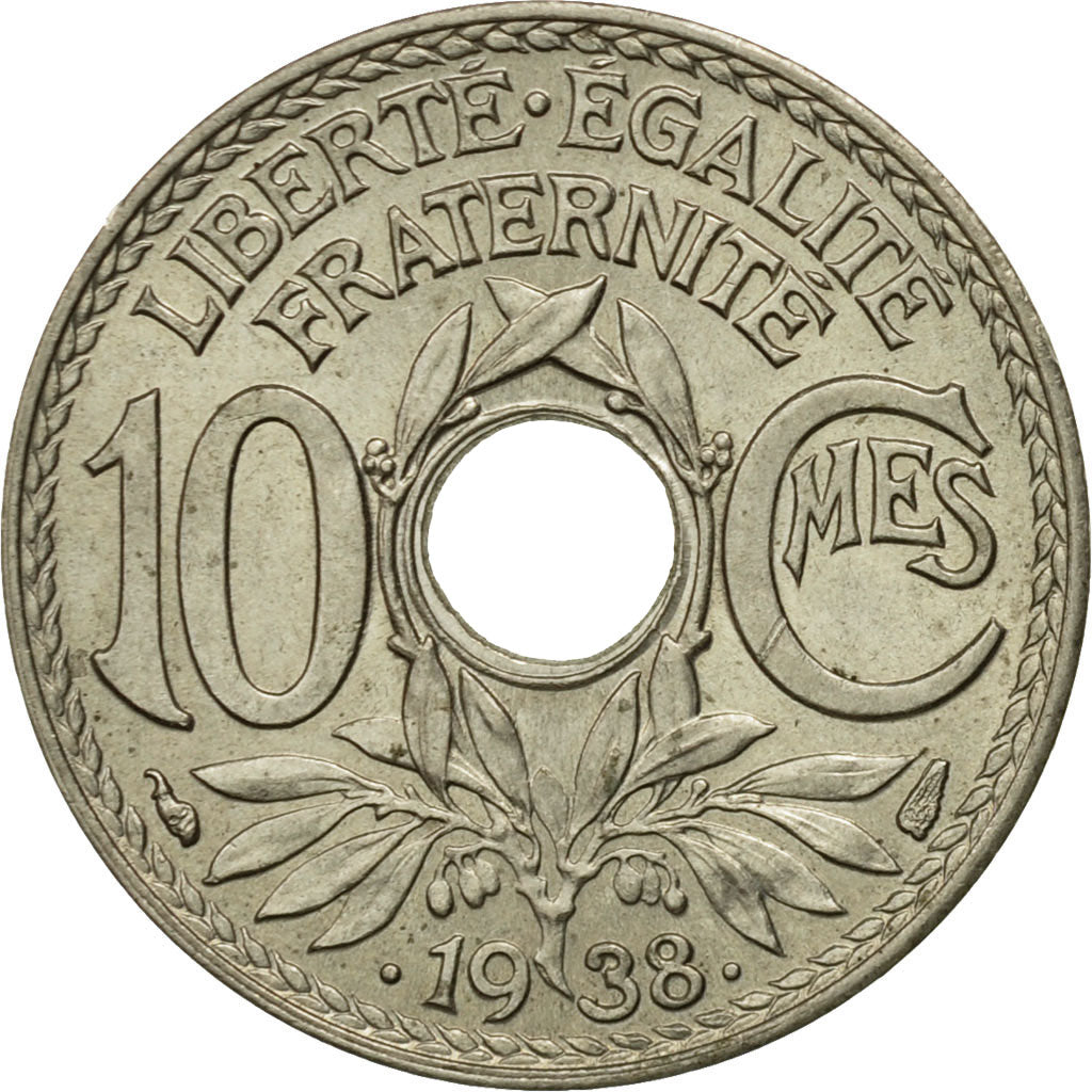 Moneta, Francia, Lindauer, 10 Centimes, 1938, Paris, BB+, Nichel-bronzo