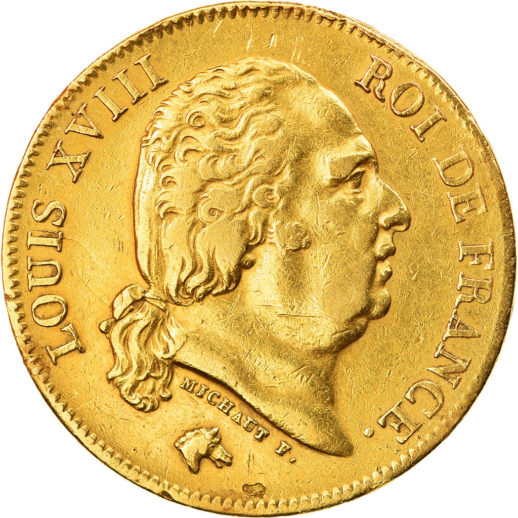 Coin, France, Louis XVIII, Louis XVIII, 40 Francs, 1818, Paris, EF(40-45), Gold