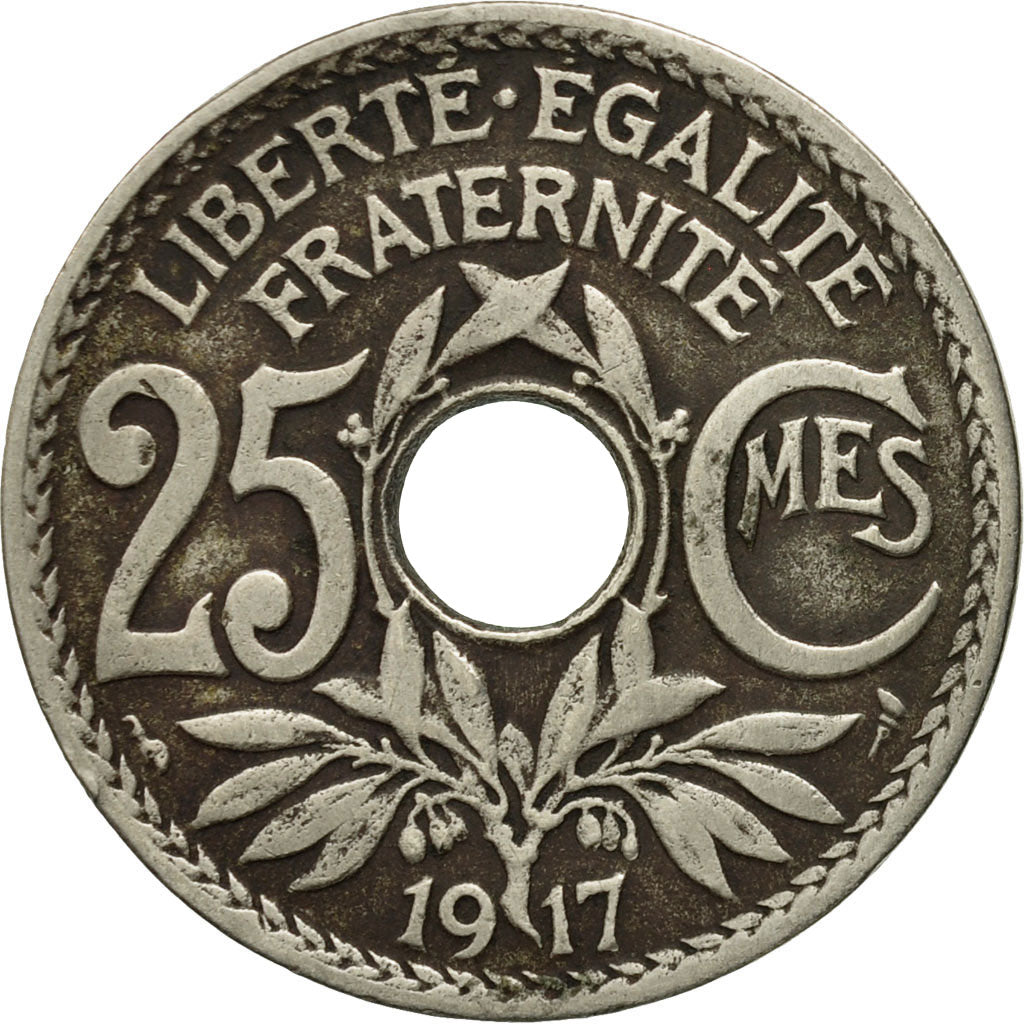 Münze, Frankreich, Lindauer, 25 Centimes, 1917, S, Copper-nickel, KM:867a