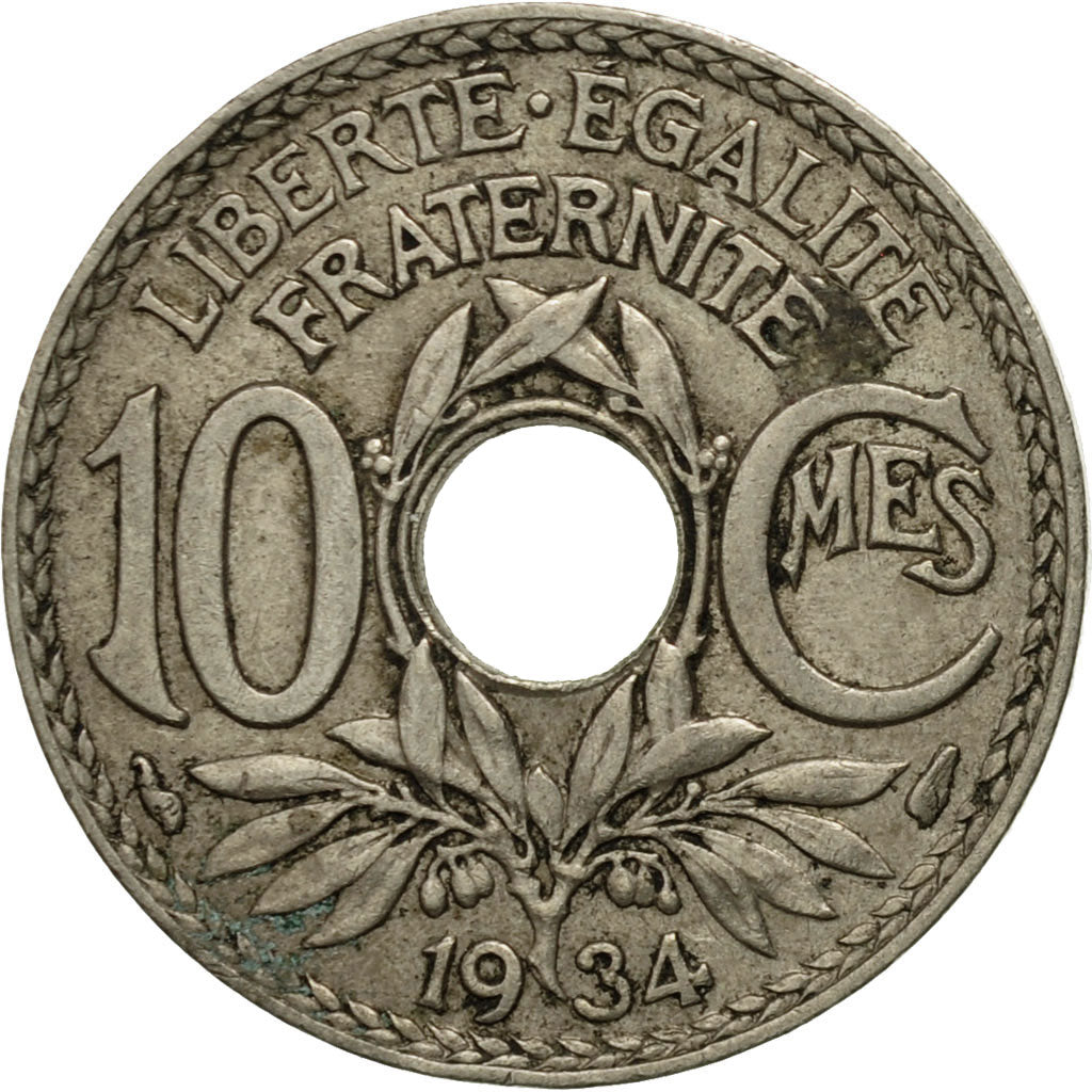 Coin, France, Lindauer, 10 Centimes, 1934, Paris, VF(30-35), Copper-nickel
