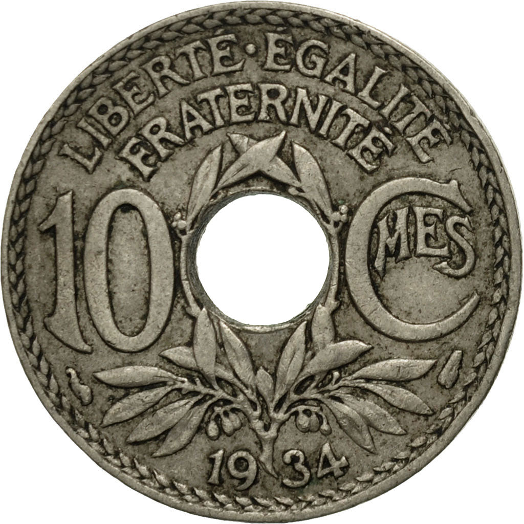 Coin, France, Lindauer, 10 Centimes, 1934, Paris, VF(30-35), Copper-nickel
